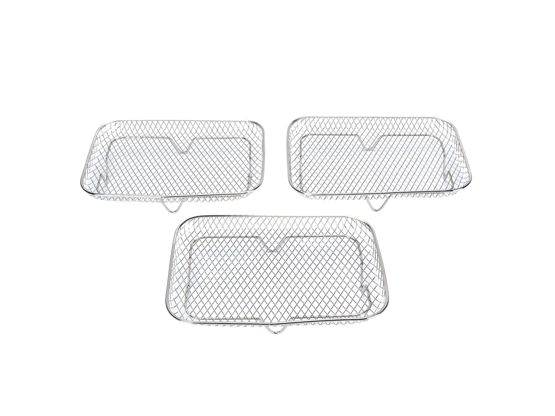 Juego De 3 Soportes Rectangulares Apilables De Acero Inoxidable 304 Para Freidora, Aptos Para Lavavajillas.