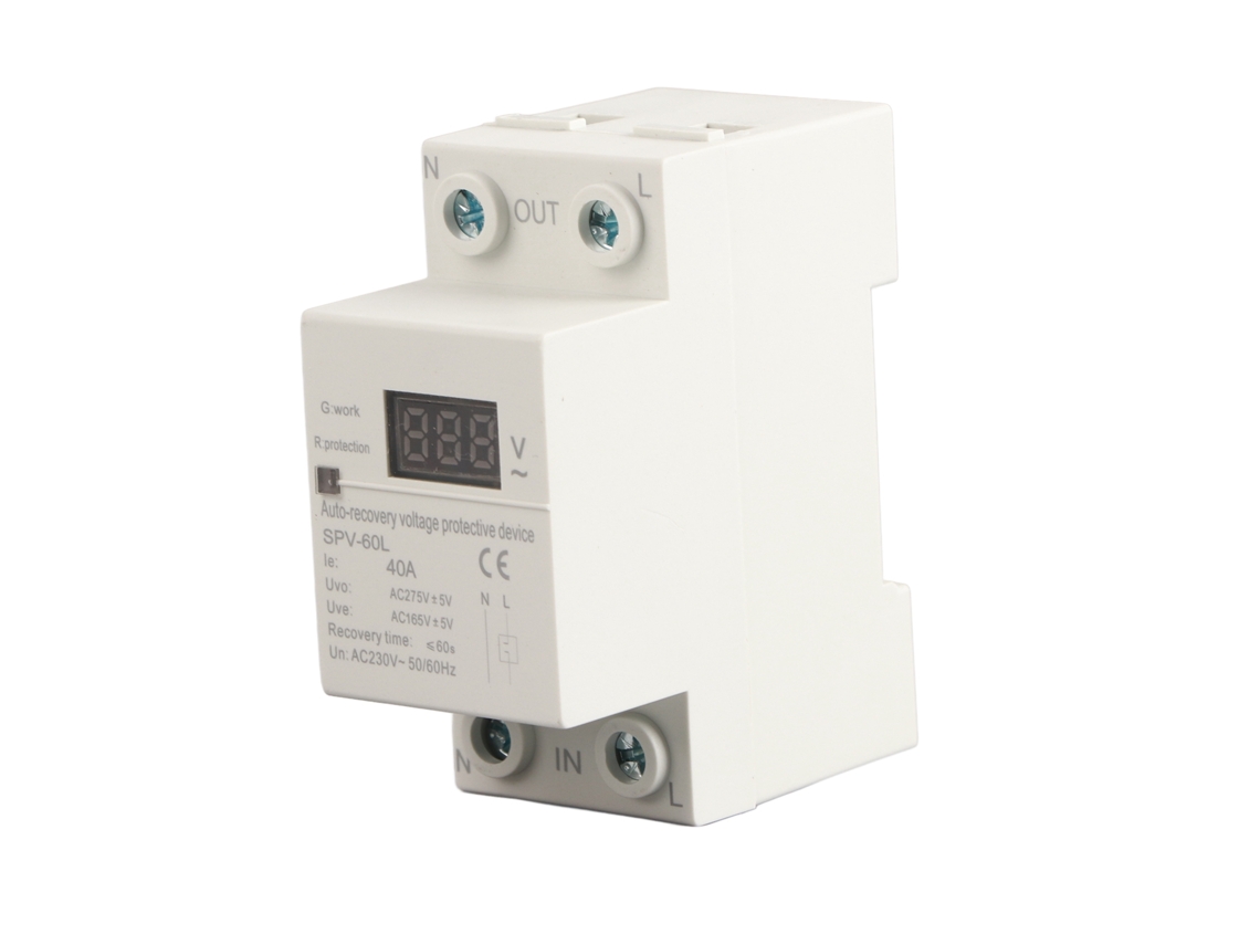 Dispositivo De Protección Automática Contra Sobretensión Y Subtensión De 230 V Y 40 A Con Reconexión Automática Para Montaje En Carril Din.