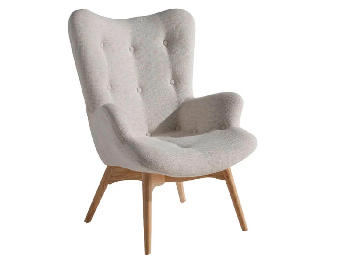 Sillón ANGEL CERDÁ S.L. 5023 (Beige, Gris - Madera, Poliuretano - 70 x 80 x 92 cm)