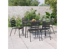 Conjunto de comedor de jardín de 2 piezas en acero antracita Dkd Home Decor