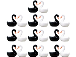 20 Esculturas Decorativas De Cisnes De Resina, 10 Cisnes Blancos Y Negros, Para