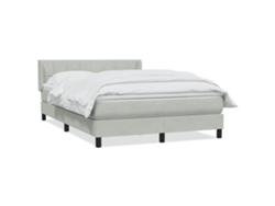 Maison Exclusive - Cama Box Spring Con Colchón Terciopelo Gris Claro 160x210 Cm