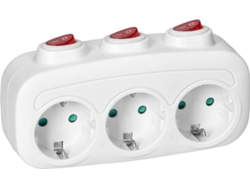 Régua Mesa Branca Horizontal De 3 Vías Con Interruptor, Divisor De Tomas, Caja De Distribución Inalámbrica