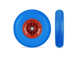 Roda De Carrinho De Mão Relaxdays 4.00-6, Roda Sólida Com Jante Plástica, 3 Adaptadores, Sobressalente 100 Kg, Azul.