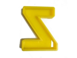 Moldes de silicona con letras amarillas para manualidades, resina epoxi y decoración del hogar.
