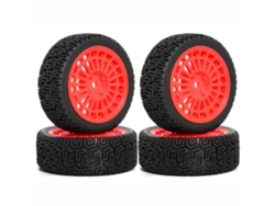 Yellow4pcs Upgraded Rc Car Parts Wheel Tires For 70mm Rv 1/10 Tamiya Xv02 Rc Car Vehicle Models Accessories