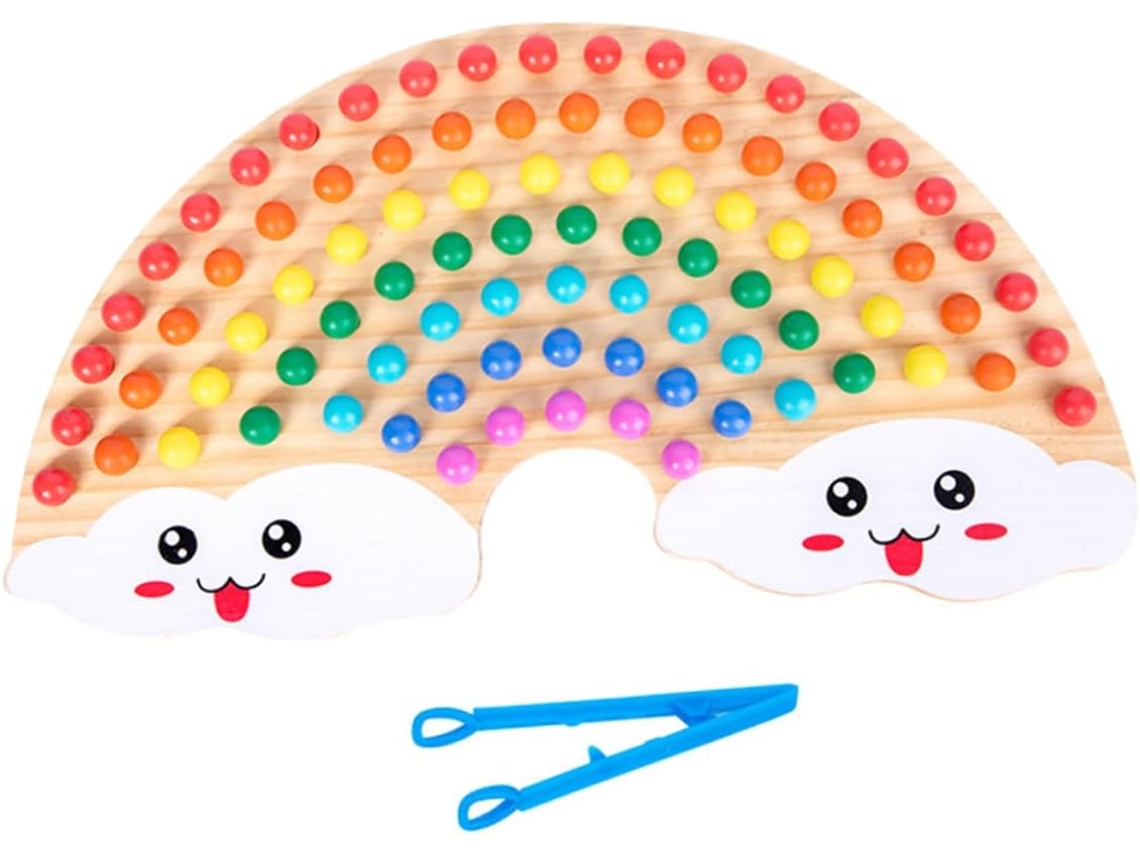 1 Juego De Mesa De Madera Con Cuentas De Colores - Educativo Para El Aprendizaje Temprano