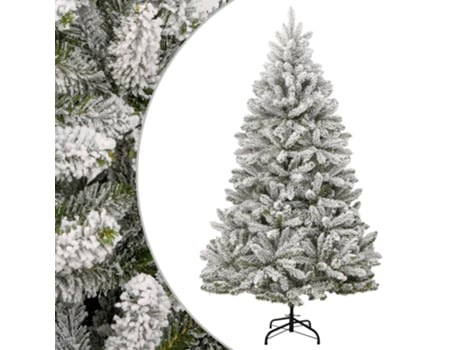 VIDAXL Árbol de Navidad artificial con bisagras y nieve flocada 180 cm