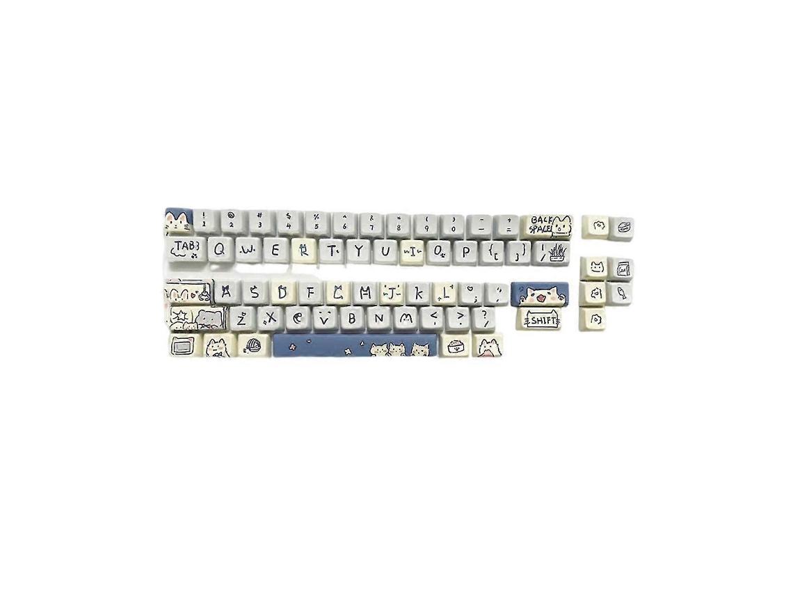Kit de bricolaje con 66 teclas PBT calefactables de 5 lados y altura MDA para teclado mecánico Everley891