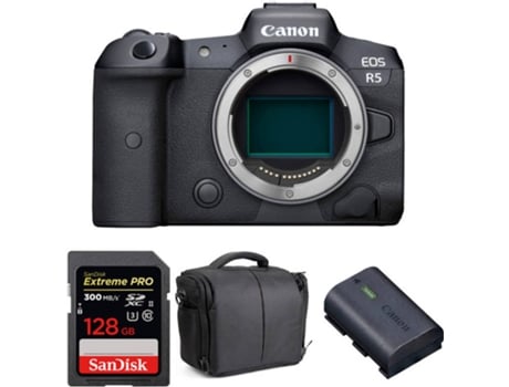 Kit Cámara Mirrorless y Accesorios CANON EOS R5 (45 MP - Sensor: Full Frame - ISO: 100 a 51200)
