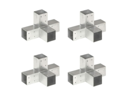 vidaXL Conectores de postes en X 4 uds metal galvanizado 71x71 mm