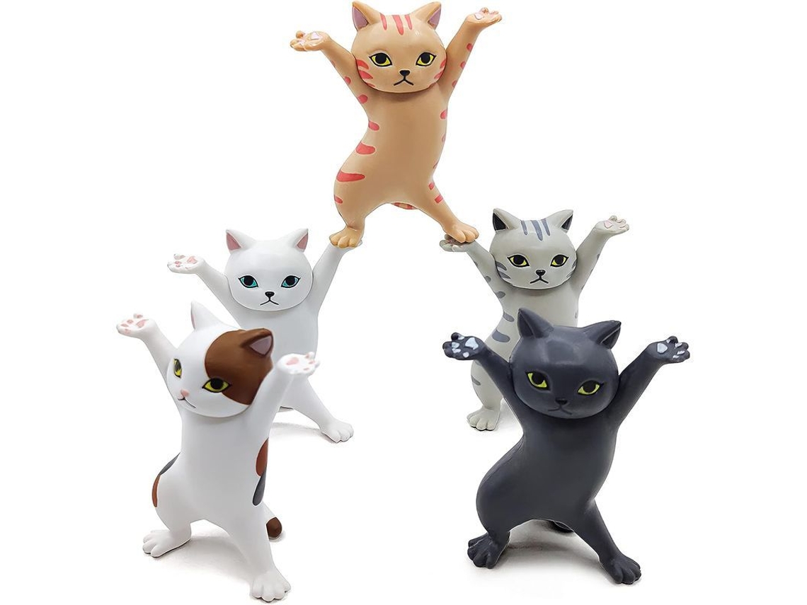 2026-porta Lápices Gatitos Bailarines, 5 Piezas Decoración Desktop Resina Creativa Para Hogar Y Oficina