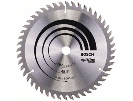 Disco de Sierra Circular BOSCH Optiline Madera 184x16x2.6 mm - 48