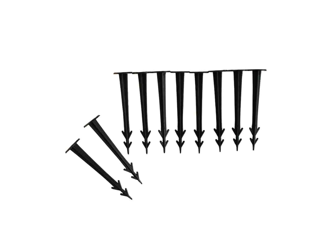 10 estacas de plástico para jardín y malla antihierbas, 11,5 cm, Boni Shop