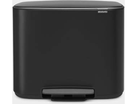 Cubos de Basura BRABANTIA Con Pedal (Negro - 36L - 55x36.5x44 cm - Inox)