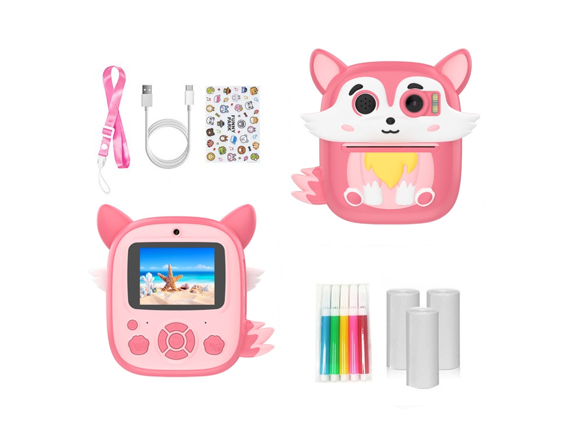 Cámara De Impresión Instantánea Para Niños Cámara Dual Hd De 48000 W Pantalla Ips De 24 Pulgadas  Rosa DIGITALLAB