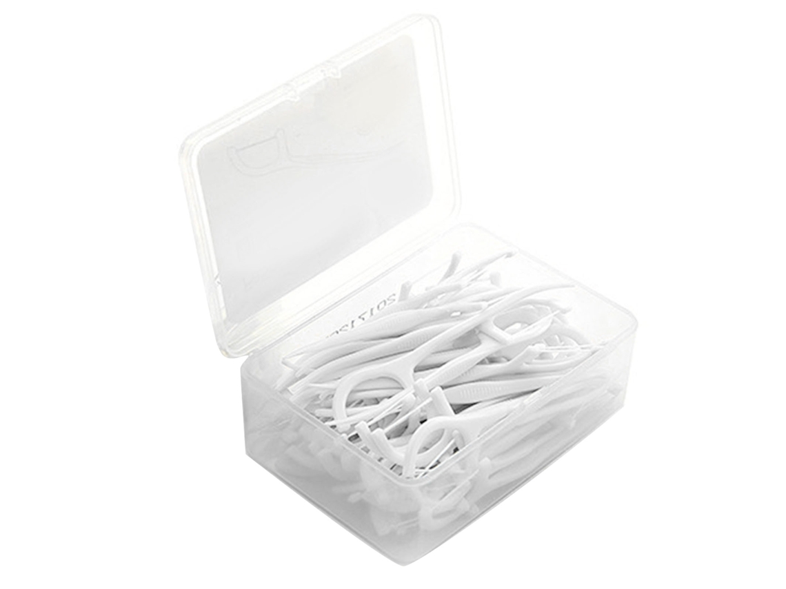 50 Palitos De Hilo Dental Suave, Limpieza Portátil Eficaz Para Uso Doméstico Y Al Aire Libre.
