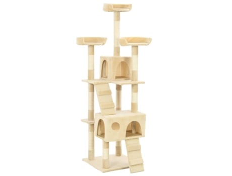 vidaXL Rascador para gatos poste rascador de sisal 170 cm beige