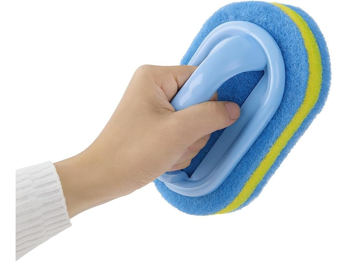 Cepillo De Limpieza Para Baño, Cocina, Bañera, Inodoro, Esponja De Ducha De Uso Diario Con Mango Ergonómico