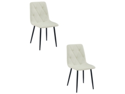 Silla De Comedor Juego De 2 Piezas Tyra Asiento Beige, Piernas Negras, Asiento Acolchado, Asiento Ergonómico