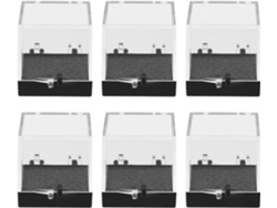 Vitrina Cuadrada 6 Piezas Especímenes Almacenamiento Transparente Minerales Piedras Negra Compacta Caja Base