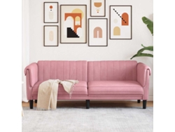 Sofá De 3 Plazas | Sofá De Salón | Sofá De Descanso Terciopelo Rosa