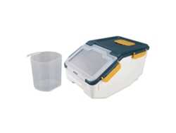 Cubo Multifuncional Sellado Para Arroz, Color Azul Lago Intenso, 10 Kg (22 Lb), Para Granos Y Alimentos Secos.