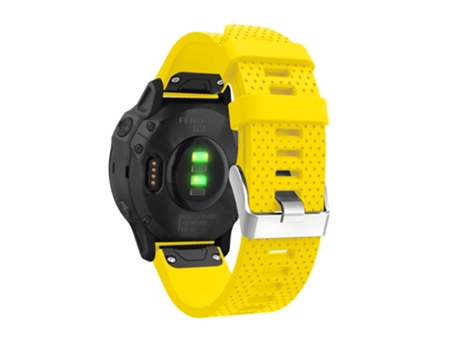 Correa de Silicona con hebilla plateada para Garmin Fenix 7S/6S/6S Pro/5S/5S Plus/Instinct 2S - amarillo