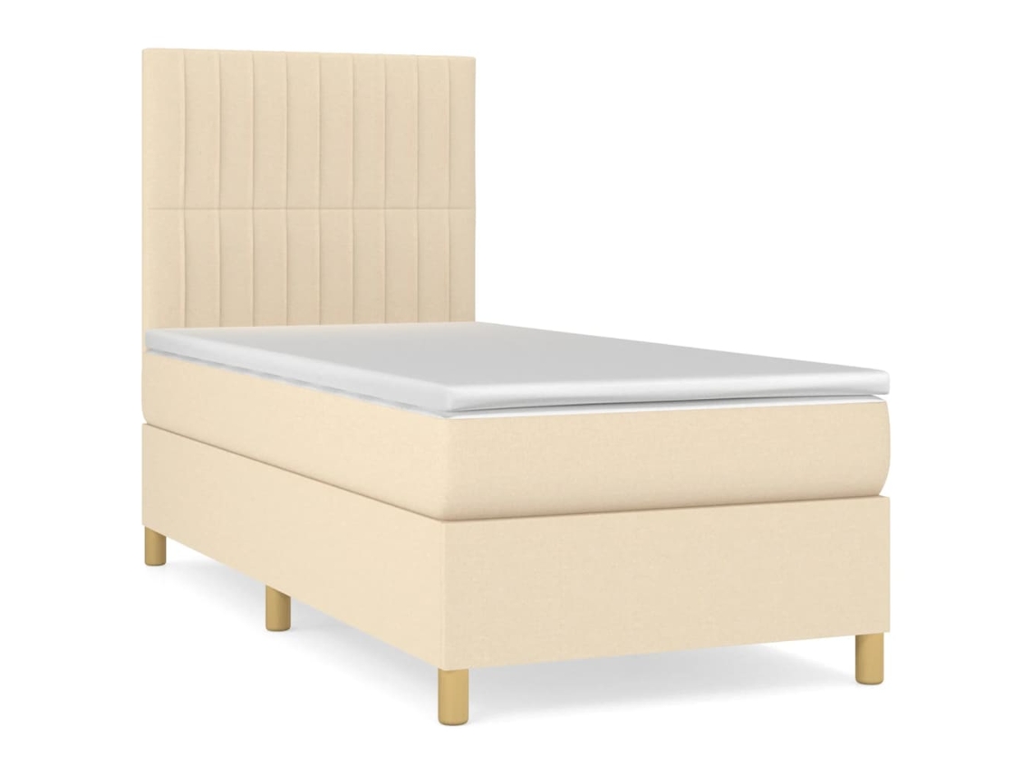 Maison Exclusive - Cama Box Spring Con Colchón Tela Color Crema 80x200 Cm