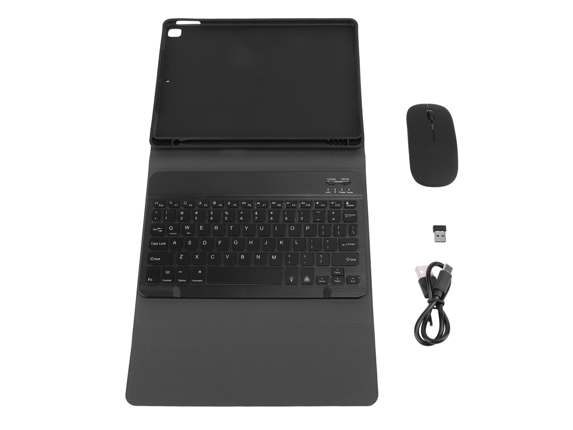 Conjunto De Teclado Y Mouse Inalámbricos Con Retroiluminación Rgb, Funda De Cuero Pu Bluetooth Para Air3 Pro De 10.5 Pulgadas
