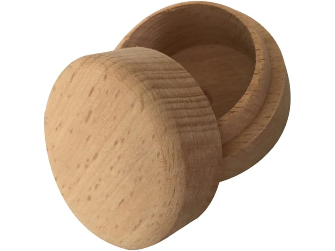 Cajas Redondas Madera Guardar Anillos Pendientes Decoración Elegante Juego 2 Tocador Escritorio