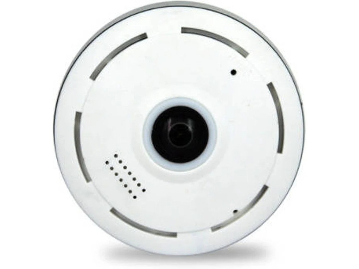 Mini cámara ojo de pez panorámica de 360 grados Bestvite 1080P HD con WiFi y audio bidireccional (blanca)