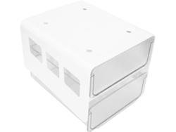 Caja De Almacenamiento Blanca Con Doble Adhesivo Para Debajo Del Escritorio, Organizador Discreto, Resistente Y Transparente.