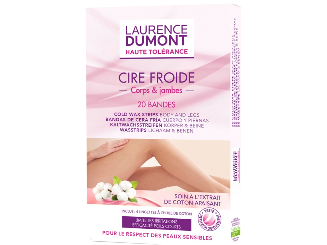 Tiras de Cera Fría de Alta Tolerancia Cuerpo Y Piernas 20 Tiras LAURENCE DUMONT INSTITUT
