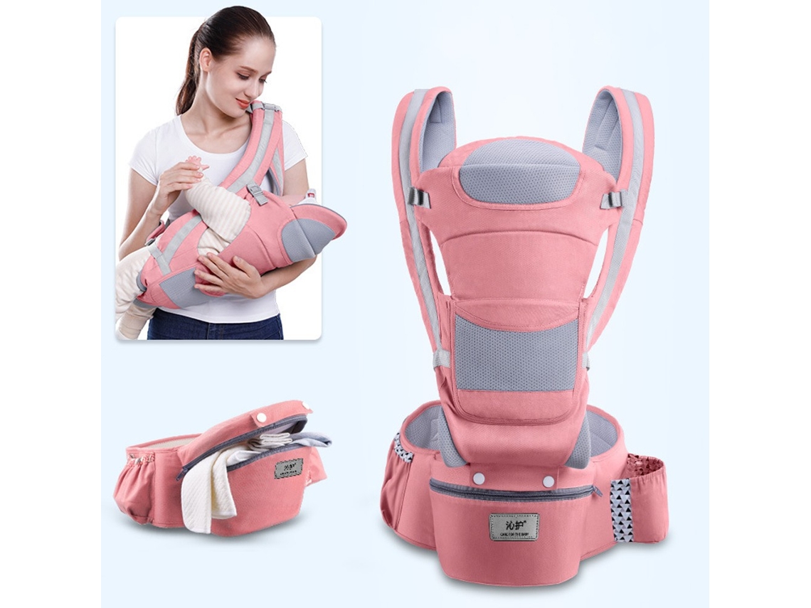 Portabebés ajustable multifuncional, diseño ligero para bebés de 0 a 48 meses, color rosa Gertiz