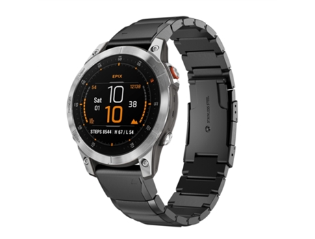 Correa de reloj inteligente para Garmin EPIX Gen 2 de 22 mm de acero inoxidable con carcasa de tortuga (negro)
