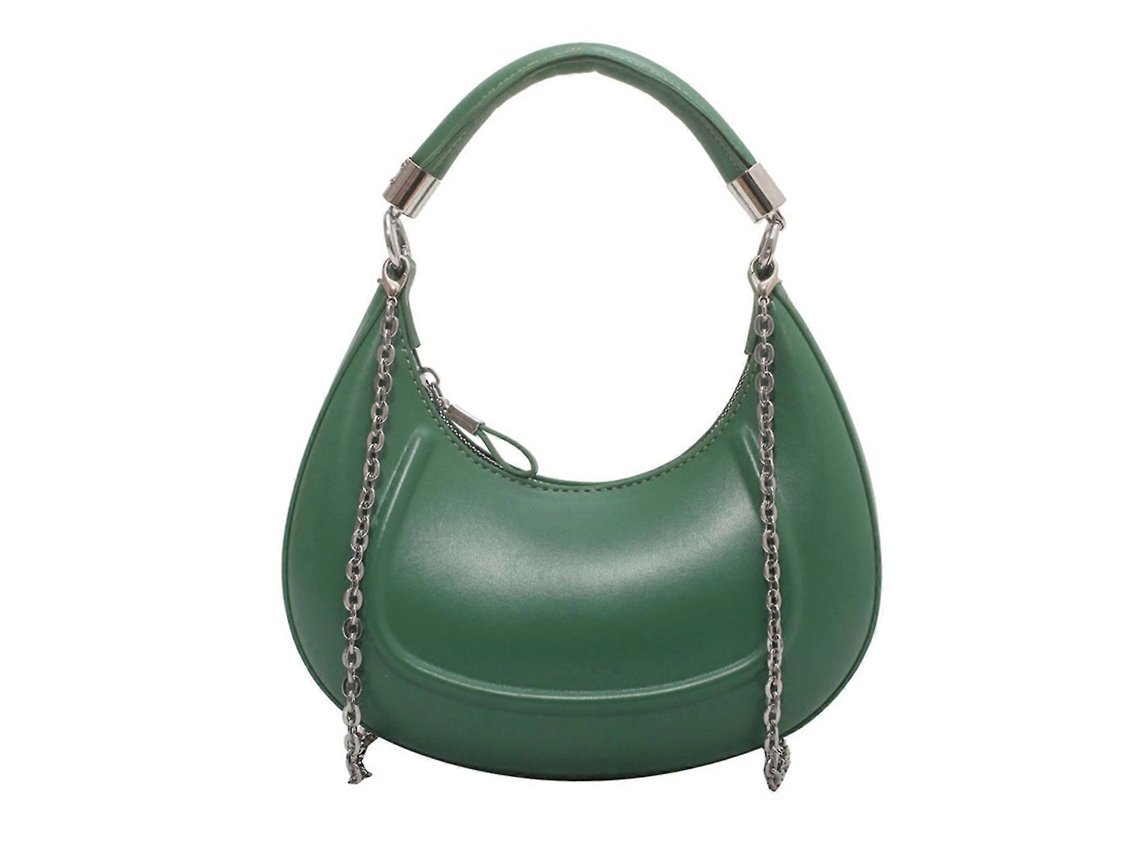 Bolso de mano con correa de cadena, bandolera de piel sintética, elegante bolso estilo hobo para mujer, Lalamoli Green