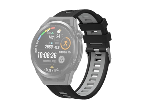 Correa de Silicona bicolor 20mm transpirable ajustable para Samsung Galaxy Watch 5 40mm/44mm/Watch 5 Pro 45mm - negro/gris