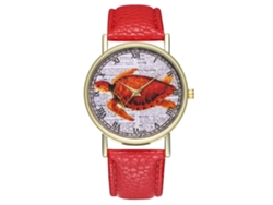 Reloj De Pulsera De Cuarzo Para Estudiantes Con Correa De Pu, Números Romanos, Redondo, Rojo.