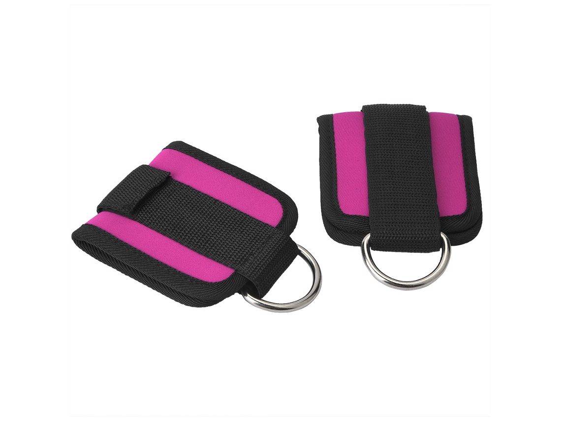 Tobilleras Vylara Gym Workout con anilla en D para fitness, 1 par (rojas)