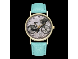 Reloj De Pulsera Unisex Informal De Cuarzo Con Correa De Cuero (verde Menta)