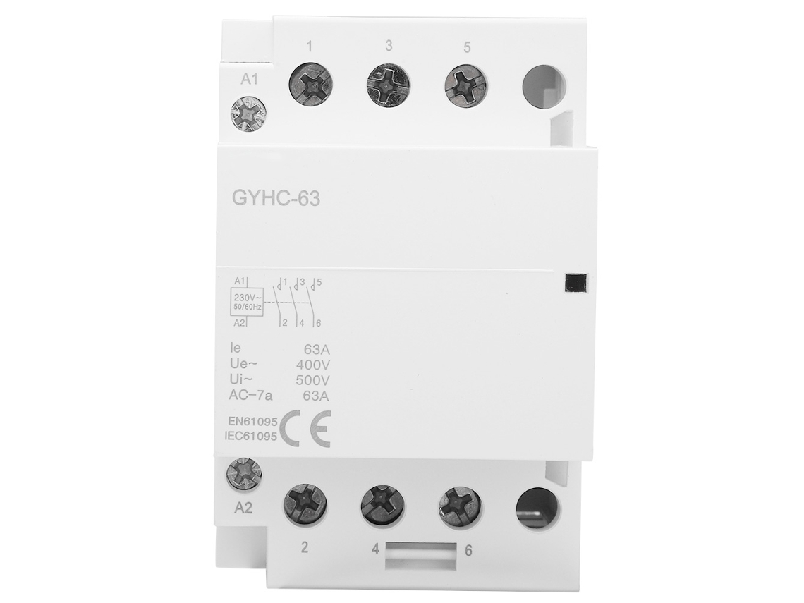 Contactor De Ca Residencial 220v 3p63a 3no 50hz Ip40 Económico Y Silencioso