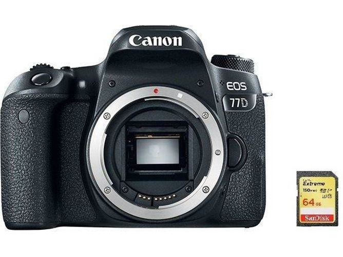Kit Cámara Réflex CANON EOS 77D + 64GB SD