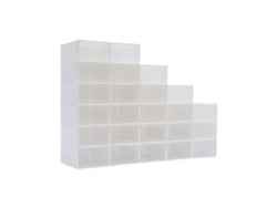 Caja para guardar zapatos, de plástico, dimensiones 30 x 20 x 15 cm, apilable, con tapa transparente, capacidad para 10 pares (OEM).