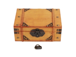 Caja De Almacenamiento De Joyas De Madera Antigua Con Cierre Decorativo Para Tocador Y Hogar.