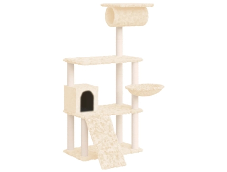 Rascador Para Gatos VIDAXL Con Postes De Sisal Crema 131 cm