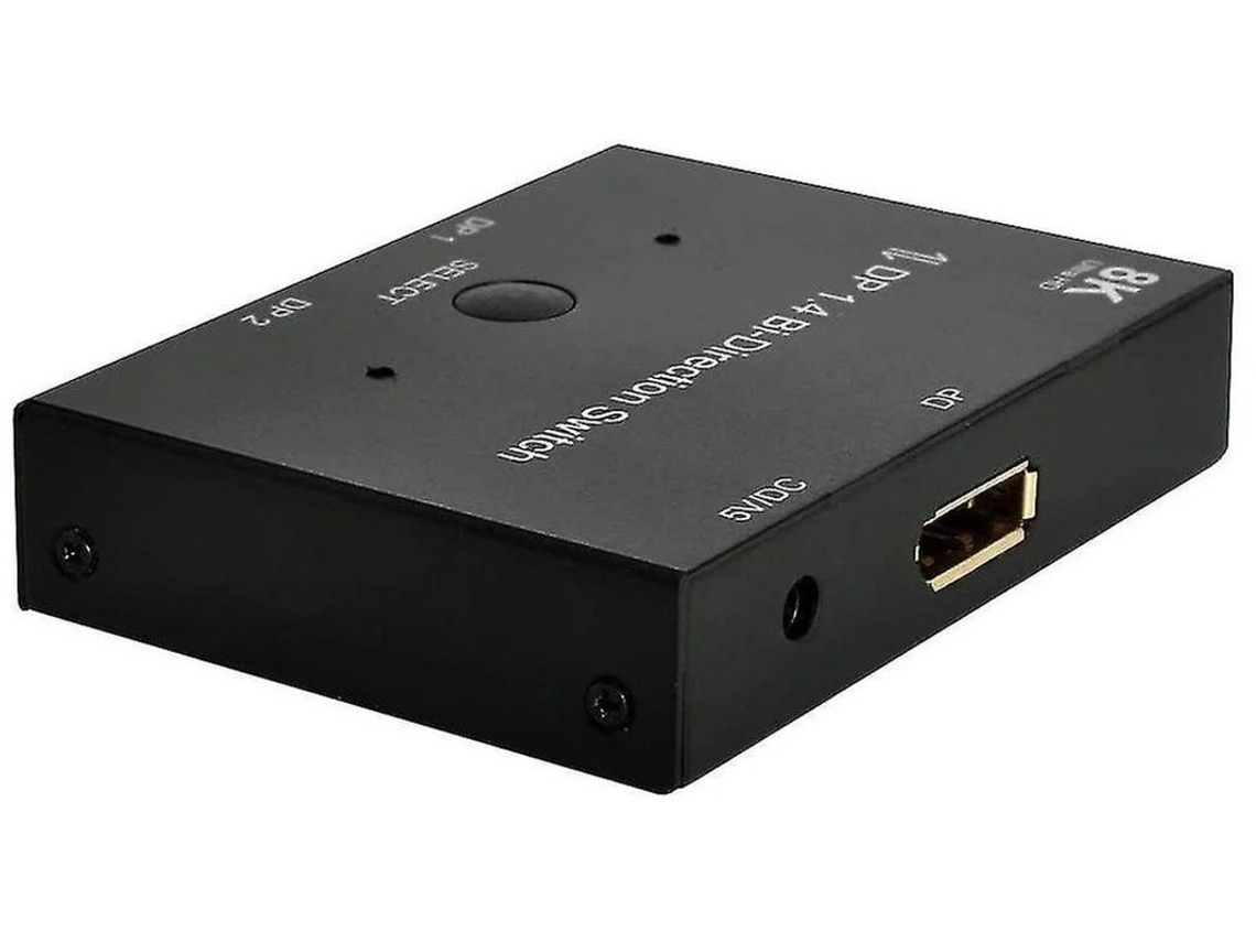 Hub conmutador bidireccional con puerto DisplayPort 1.4 Hdcp Sst extendido 8k 30hz 4k 60hz compatible con Mst negro Yizhood