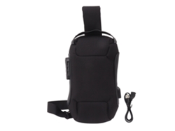 Bolsa De Cámara De Lona Alta Densidad Impermeable Con Candado De Contraseña Y Correa Ancha Para Viajes Negro
