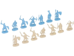 Lote De 200 Figuritas Antiguas De Soldados Con Uniformes Amarillos Y Azules, Que Representan La Segunda Guerra Mundial Y La Edad Media.