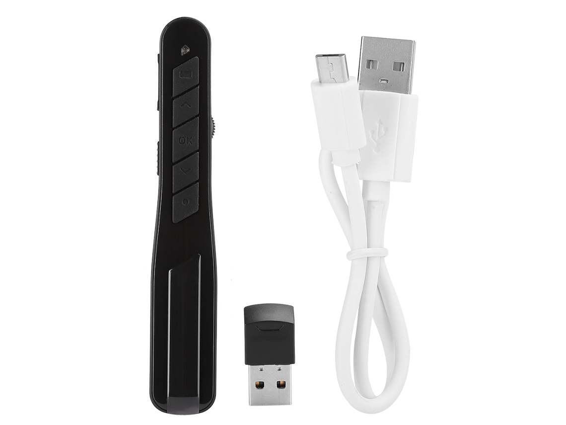 Presentador Inalámbrico 2.4g Con Láser Rojo, Control Ppt Y Ratón Multifuncional Pr28